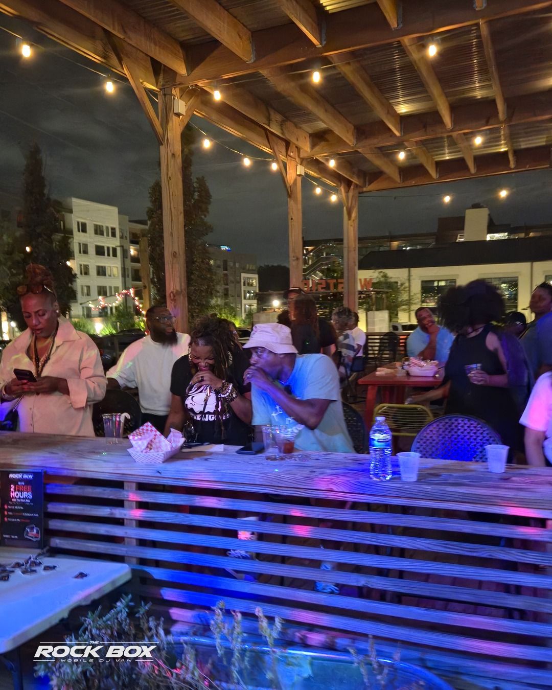 The Rock Box mobile DJ van at an event